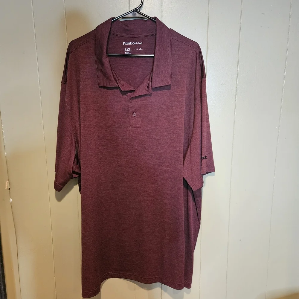Reebok Golf Men’s Burgundy Polo Shirt Size 4X | Big & Tall Performance Comfort